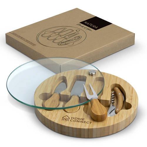 NATURA Glass Bamboo Cheese Board