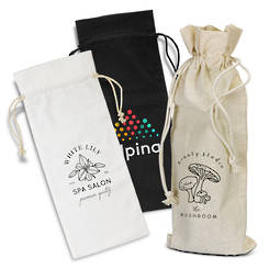 Cotton Wine Drawstring Bag