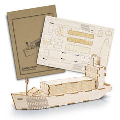 BRANDCRAFT Cargo Ship Wooden Model