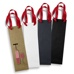 Wine Ribbon Handle Paper Bag